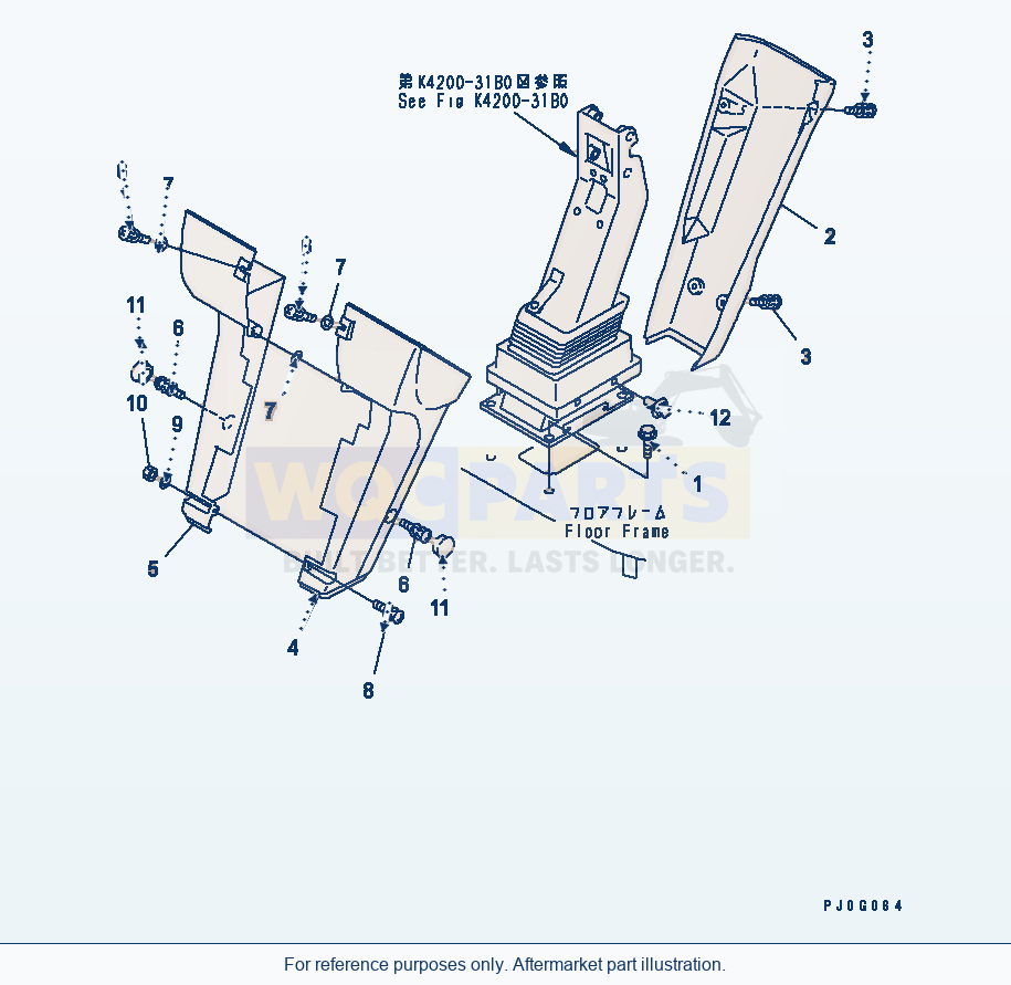 Komatsu WA380-3 Floor (Steering Port Cover)(#54101-) parts diagram