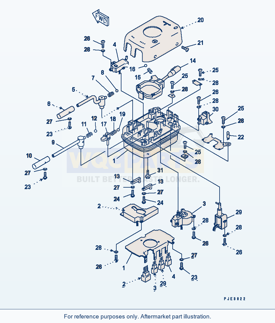 Komatsu WA380-3 Floor (Transmission Control Switch)(#54101-) parts diagram