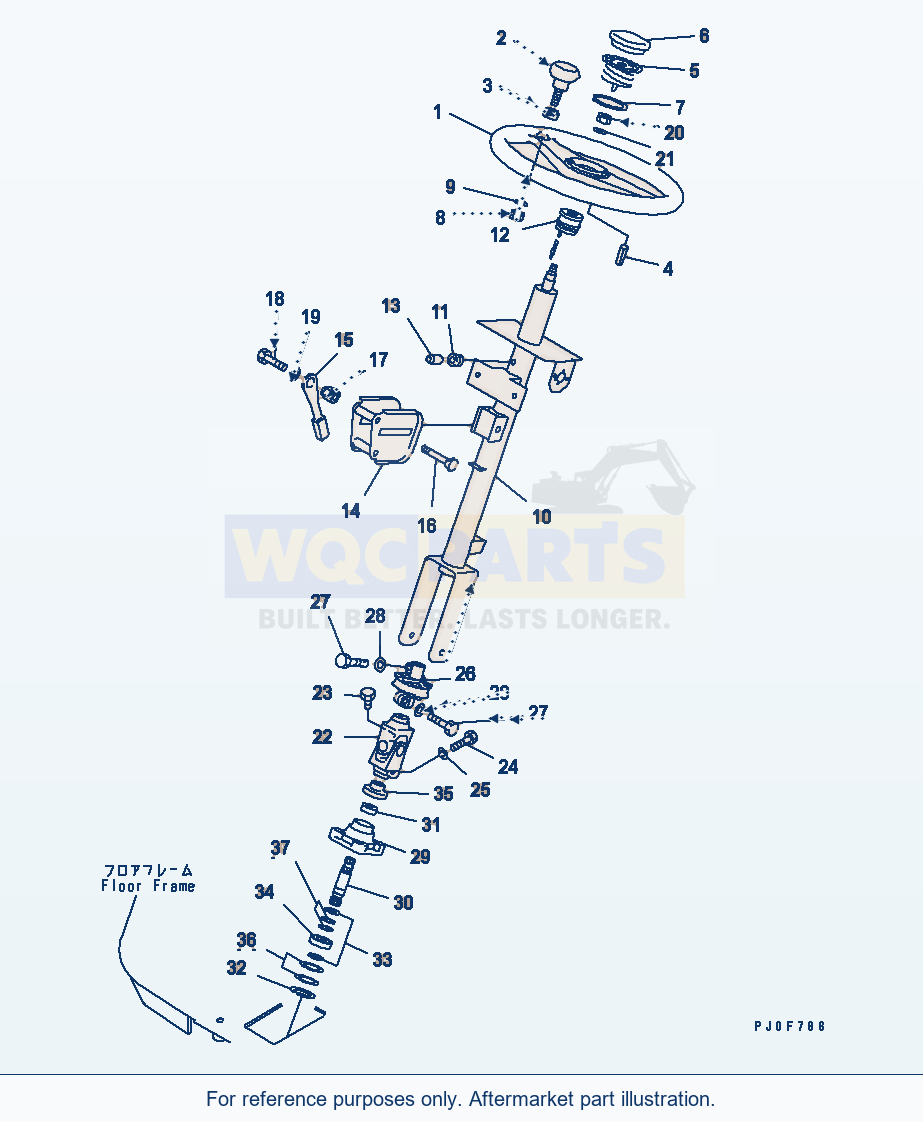 Komatsu WA380-3 Floor (Wheel And Column)(#54101-) parts diagram