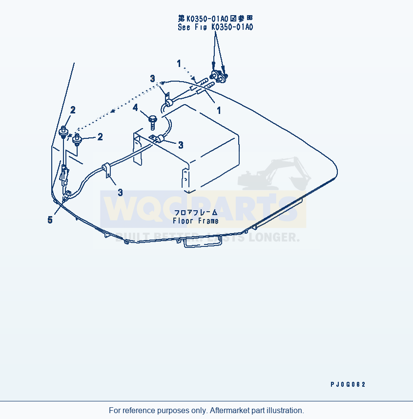 Komatsu WA380-3 Floor (Window Washer Hose)(#54101-) parts diagram