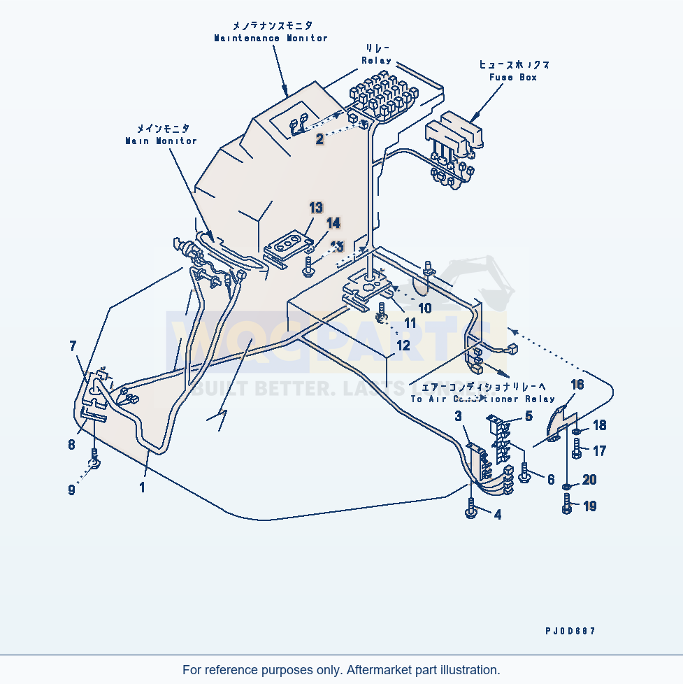Komatsu WA380-3 Floor (Wiring Harness)(#54101-) parts diagram