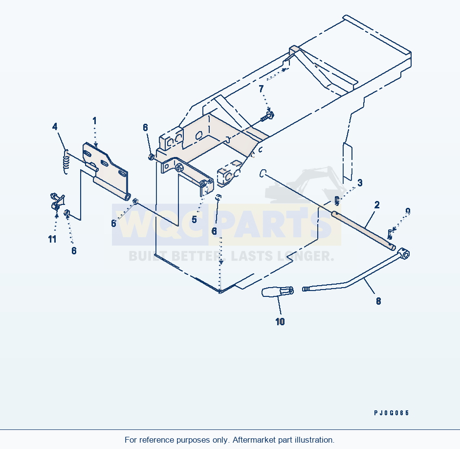 Komatsu WA380-3 Floor (Work Equipment Lock Lever)(#54101-) parts diagram
