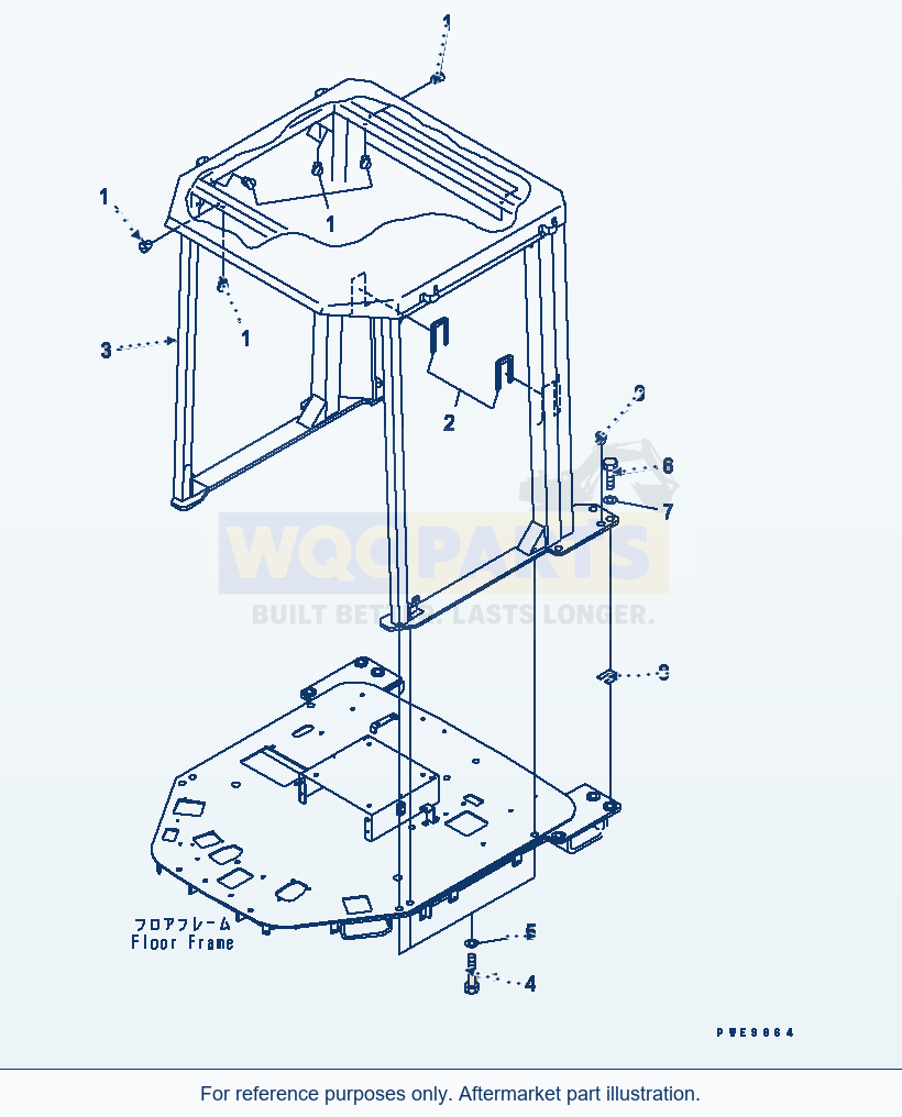 Komatsu WA380-3 Head Guard(#54001-) parts diagram