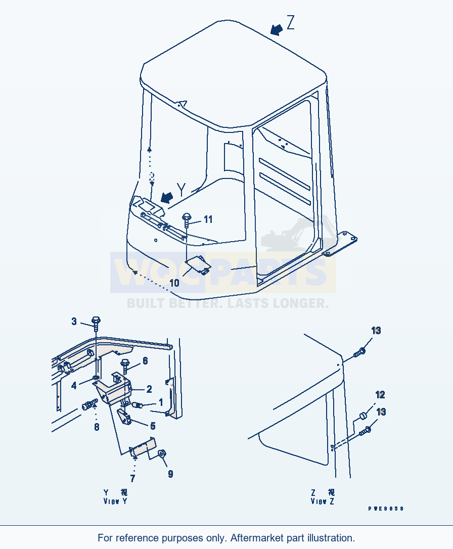 Komatsu WA380-3 Operator'S Cab (Cover) parts diagram