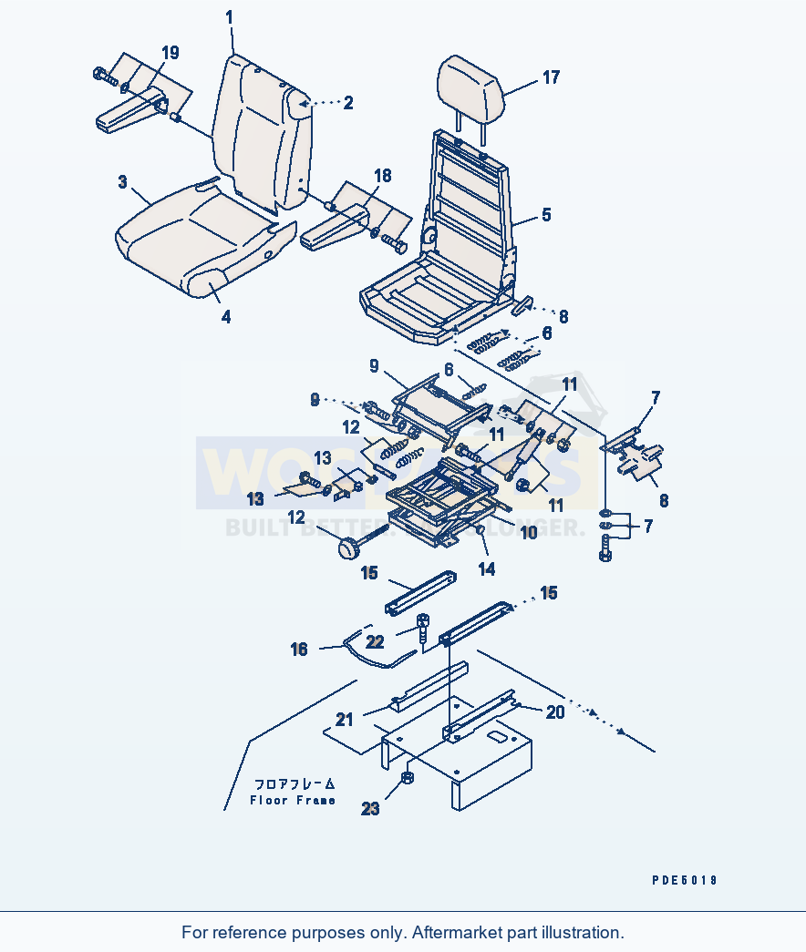 Komatsu WA380-3 Operator'S Seat parts diagram