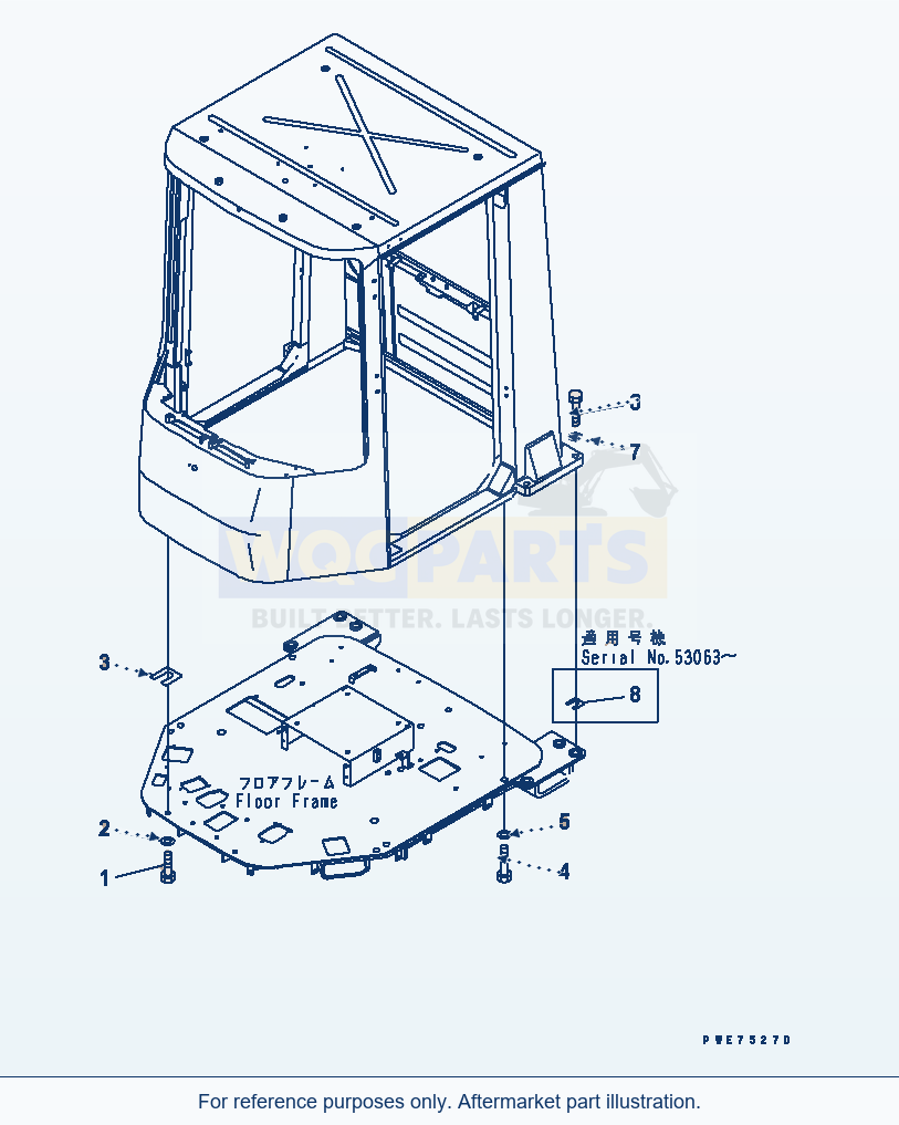 Komatsu WA380-3 Rops Cab (Mounting Parts) parts diagram