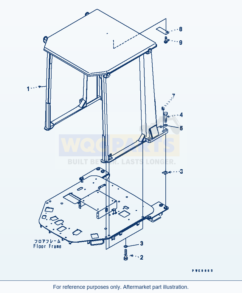 Komatsu WA380-3 Rops Canopy(#54001-) parts diagram