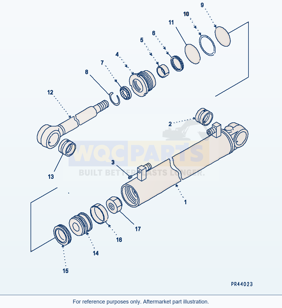 Komatsu WA380-3 Steering Cylinder(#53001-53050) parts diagram