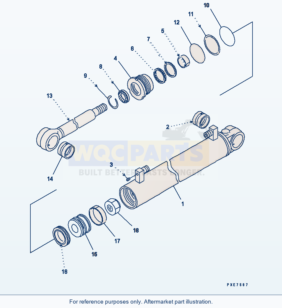 Komatsu WA380-3 Steering Cylinder(#53051-) parts diagram