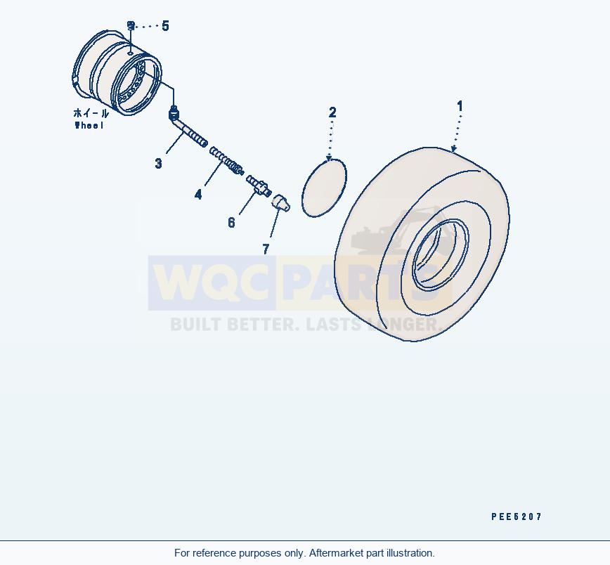 Komatsu WA380-3 Tire (20.5-25-16Pr-L3 Tubeless Tire) parts diagram