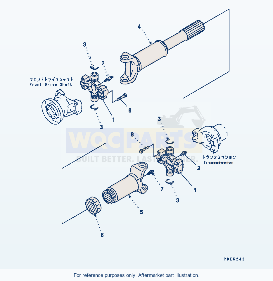 Komatsu WA380-3 Drive Shaft (Center) parts diagram