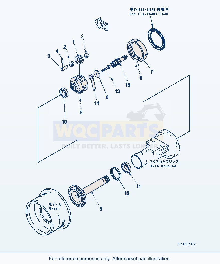 Komatsu WA380-3 Front Axle (Final Drive) parts diagram