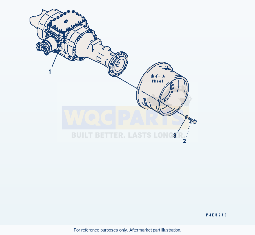 Komatsu WA380-3 Rear Axle And Wheel Mounting parts diagram