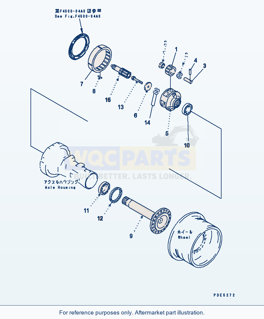 Komatsu WA380-3 Rear Axle (Final Drive) parts diagram