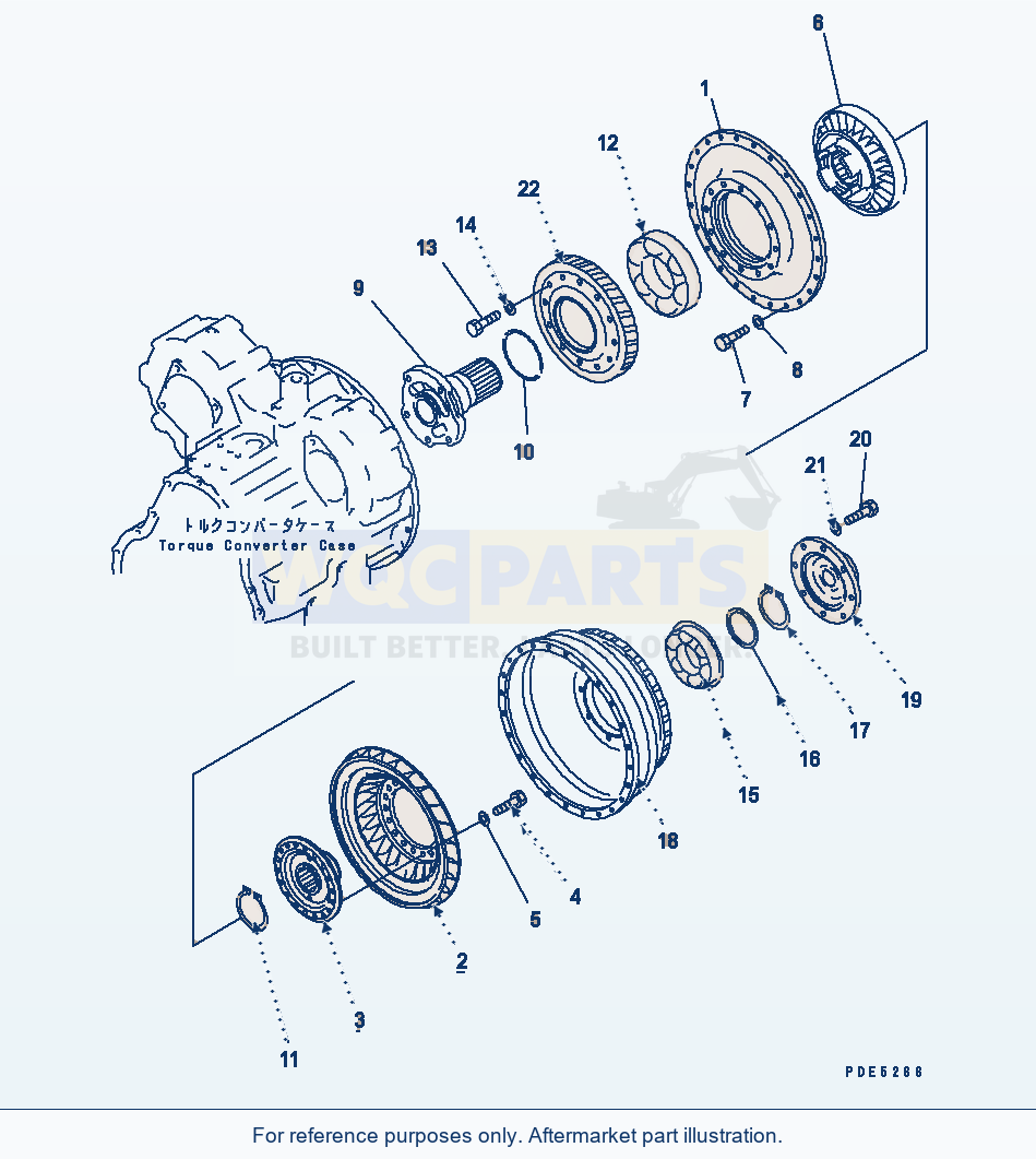 Komatsu WA380-3 Torque Converter Serial 53001-UP parts diagram