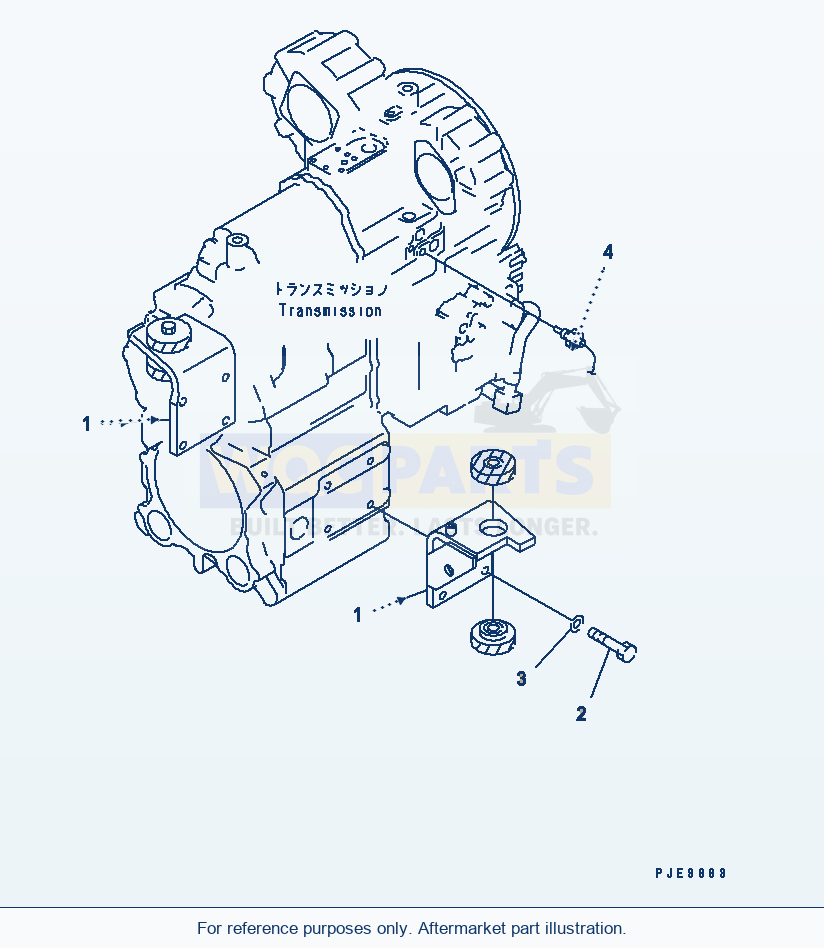 Komatsu WA380-3 Tranmission Attachiment Bracket(#54001-) parts diagram