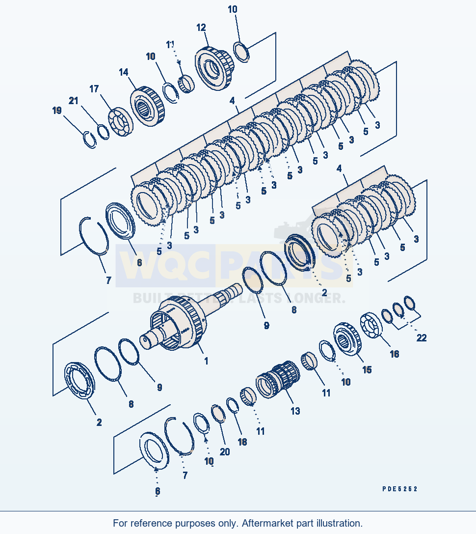 Komatsu WA380-3 Transmission (2Nd And 4Th Clutch) parts diagram