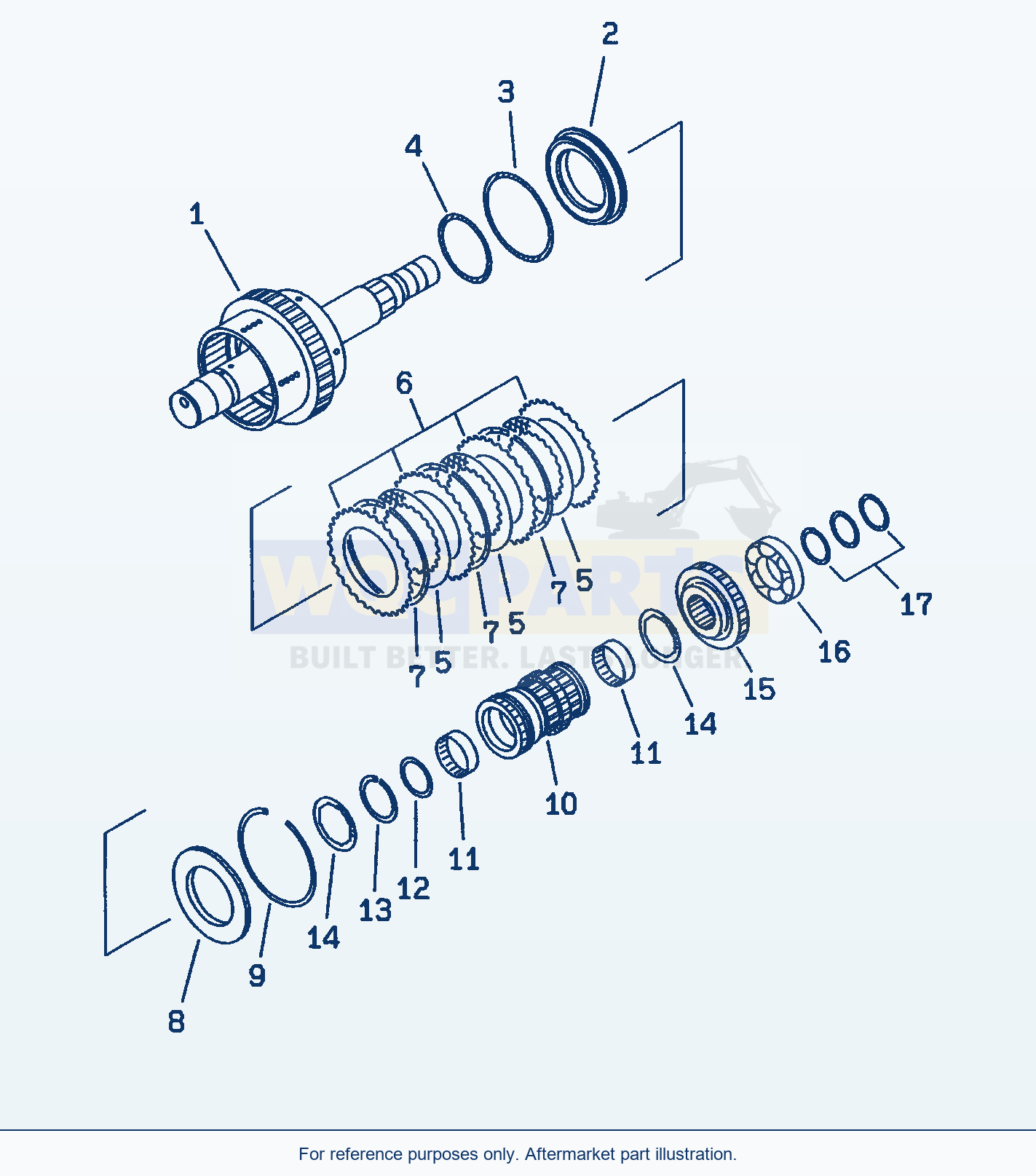 Komatsu WA380-3 Transmission (4Th Clutch)(#50001-) parts diagram