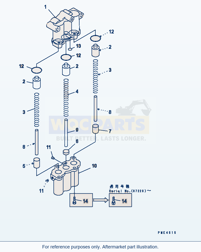 Komatsu WA380-3 Transmission Accumulator Valve(#50001-) parts diagram
