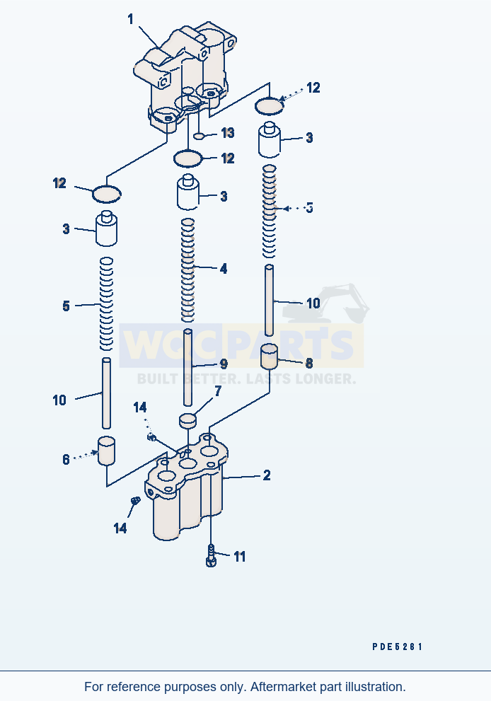Komatsu WA380-3 Transmission Accumulator Valve parts diagram