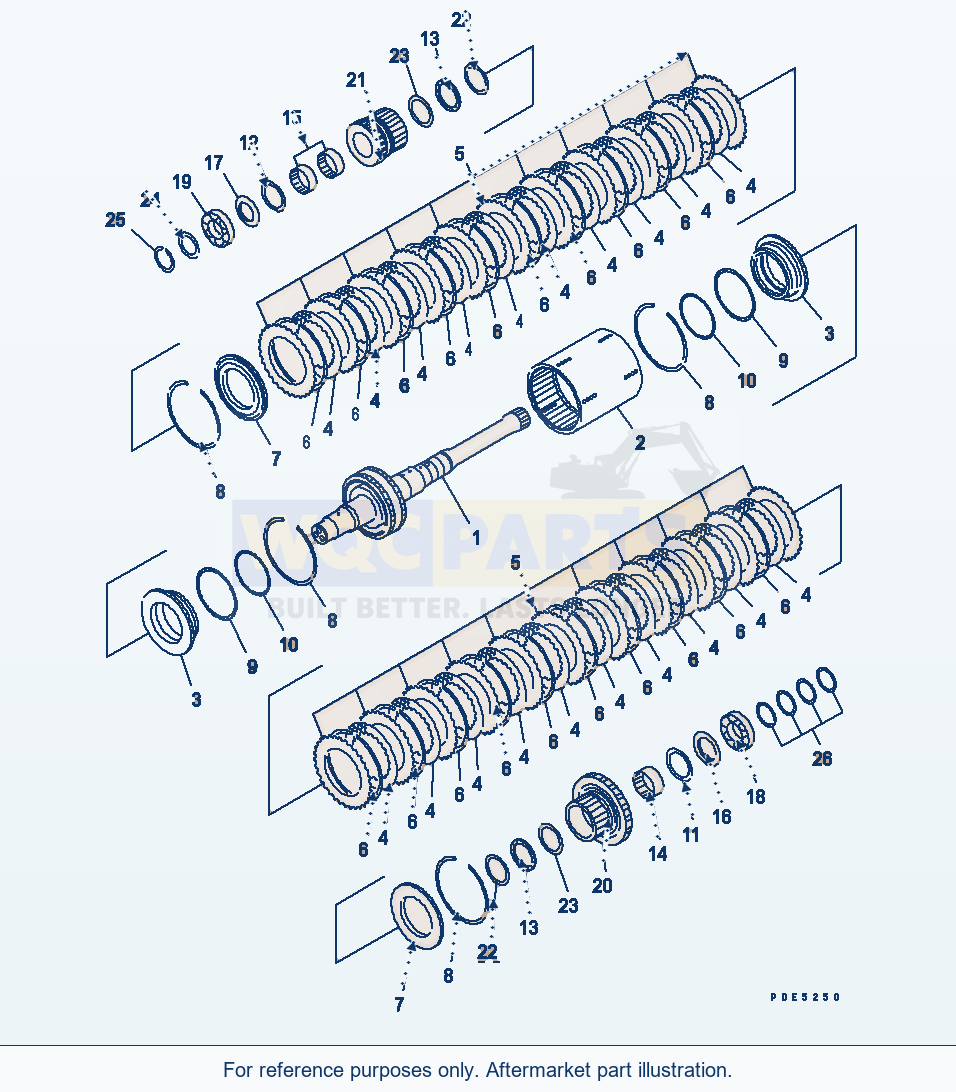 Komatsu WA380-3 Transmission (Forward And Reverse Clutch) parts diagram