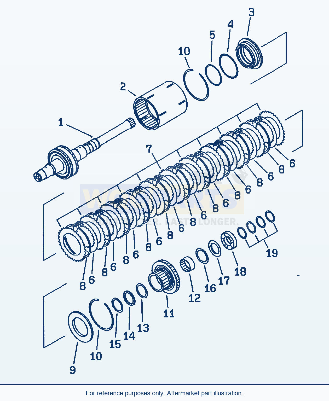 Komatsu WA380-3 Transmission (Forward Clutch)(#50001-) parts diagram