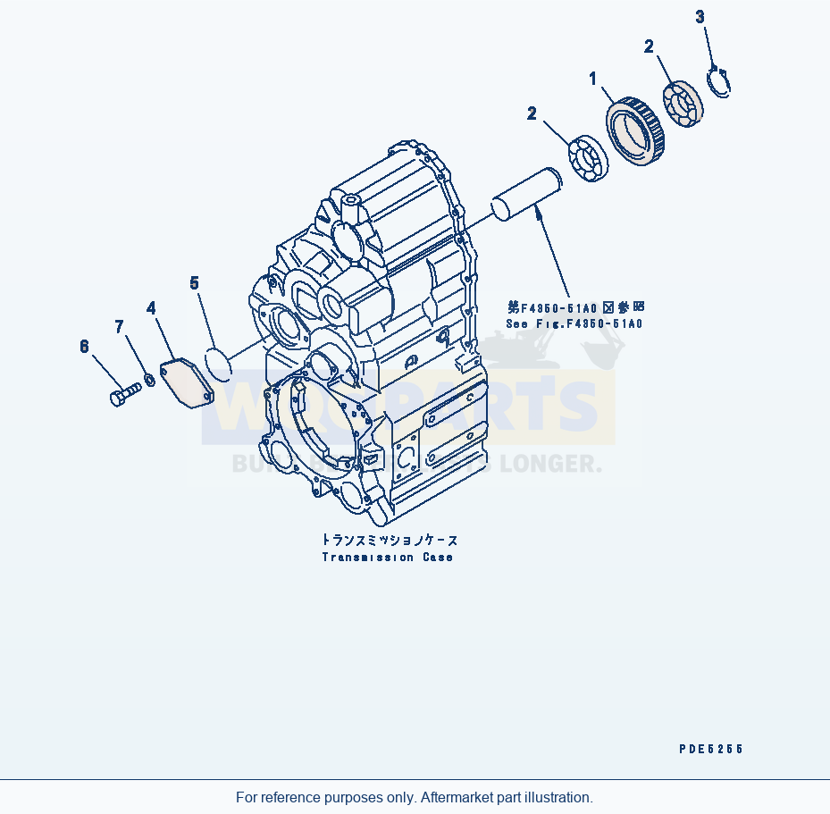 Komatsu WA380-3 Transmission (Idler) parts diagram