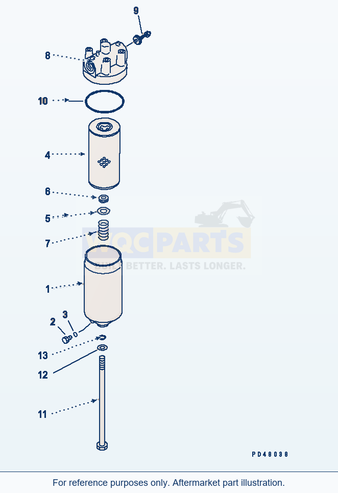 Komatsu WA380-3 Transmission Oil Filter(#50001-) parts diagram