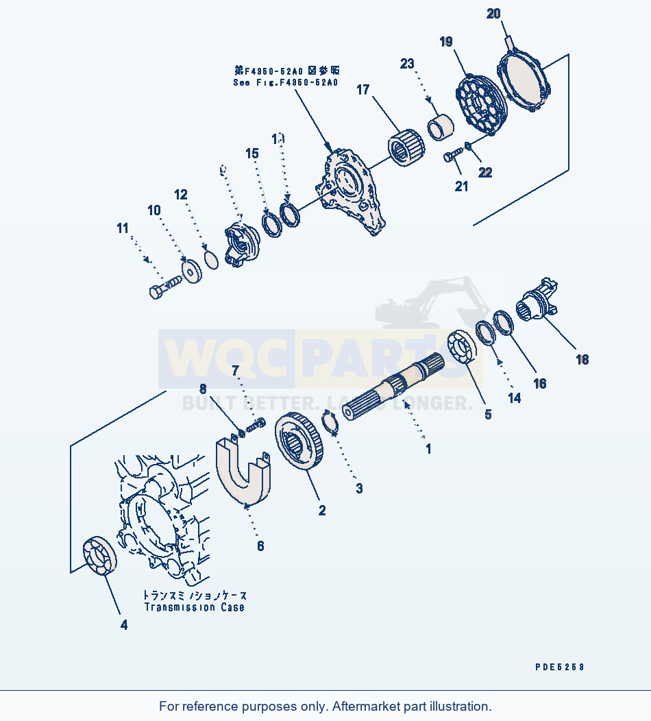 Komatsu WA380-3 Transmission (Output Shaft) parts diagram