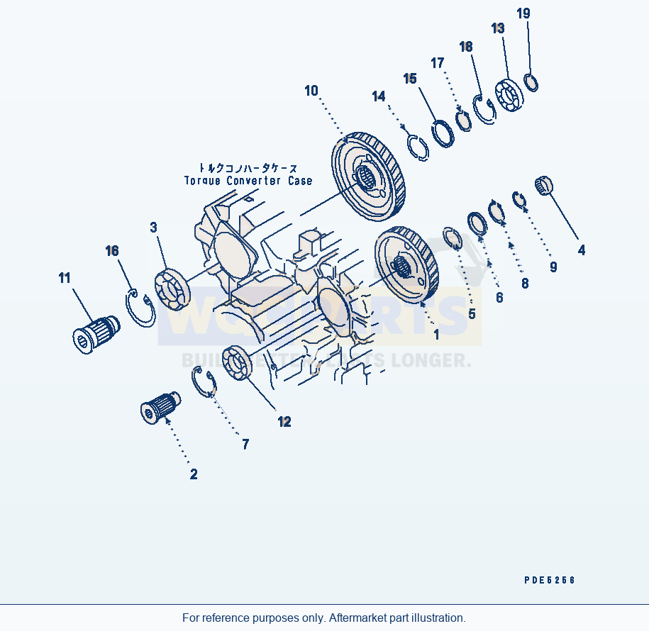 Komatsu WA380-3 Transmission (P.T.O.) parts diagram