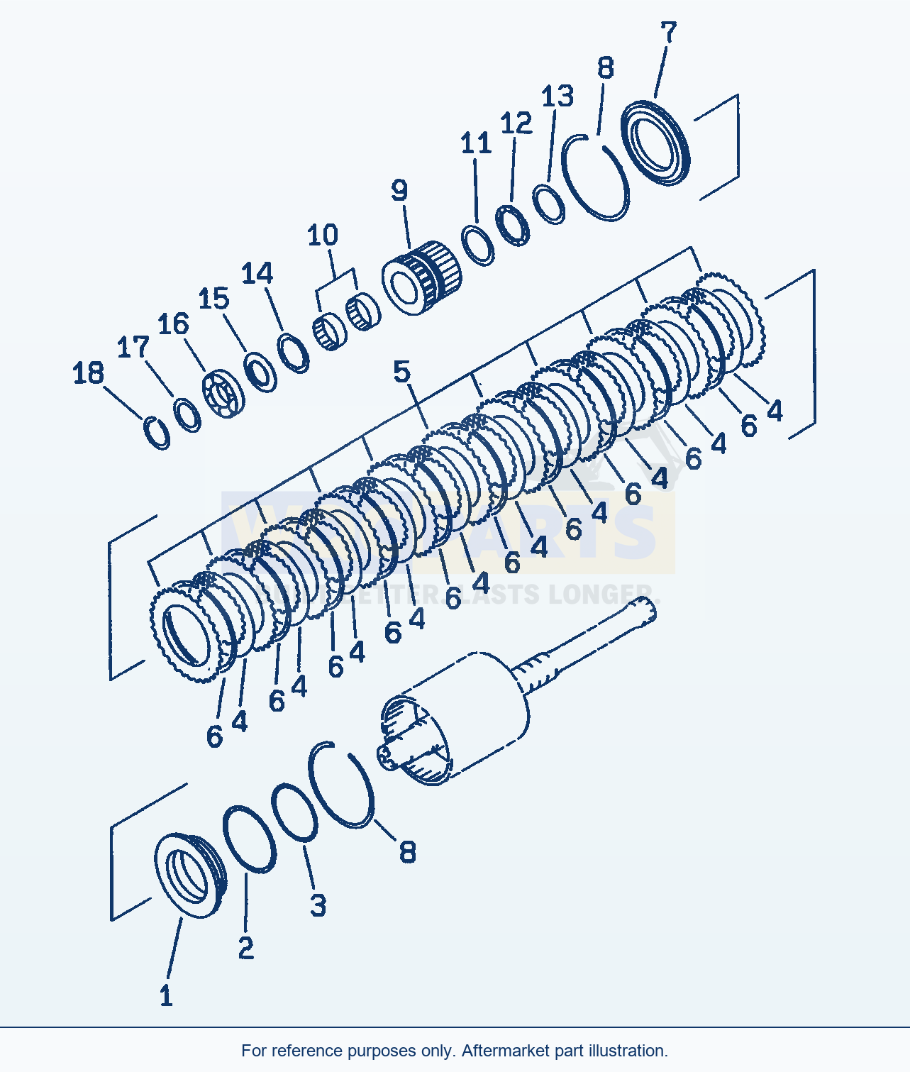 Komatsu WA380-3 Transmission (Reverse Clutch)(#50001-) parts diagram