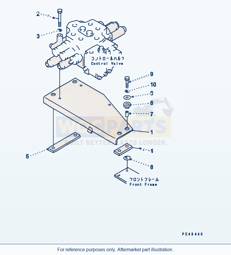 Komatsu WA380-3 2-Spool Control Valve Mounting Parts(#50001-) parts diagram