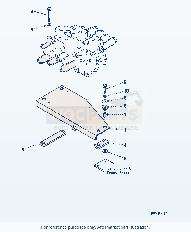 Komatsu WA380-3 3-Spool Control Valve Mounting Parts(#50001-) parts diagram