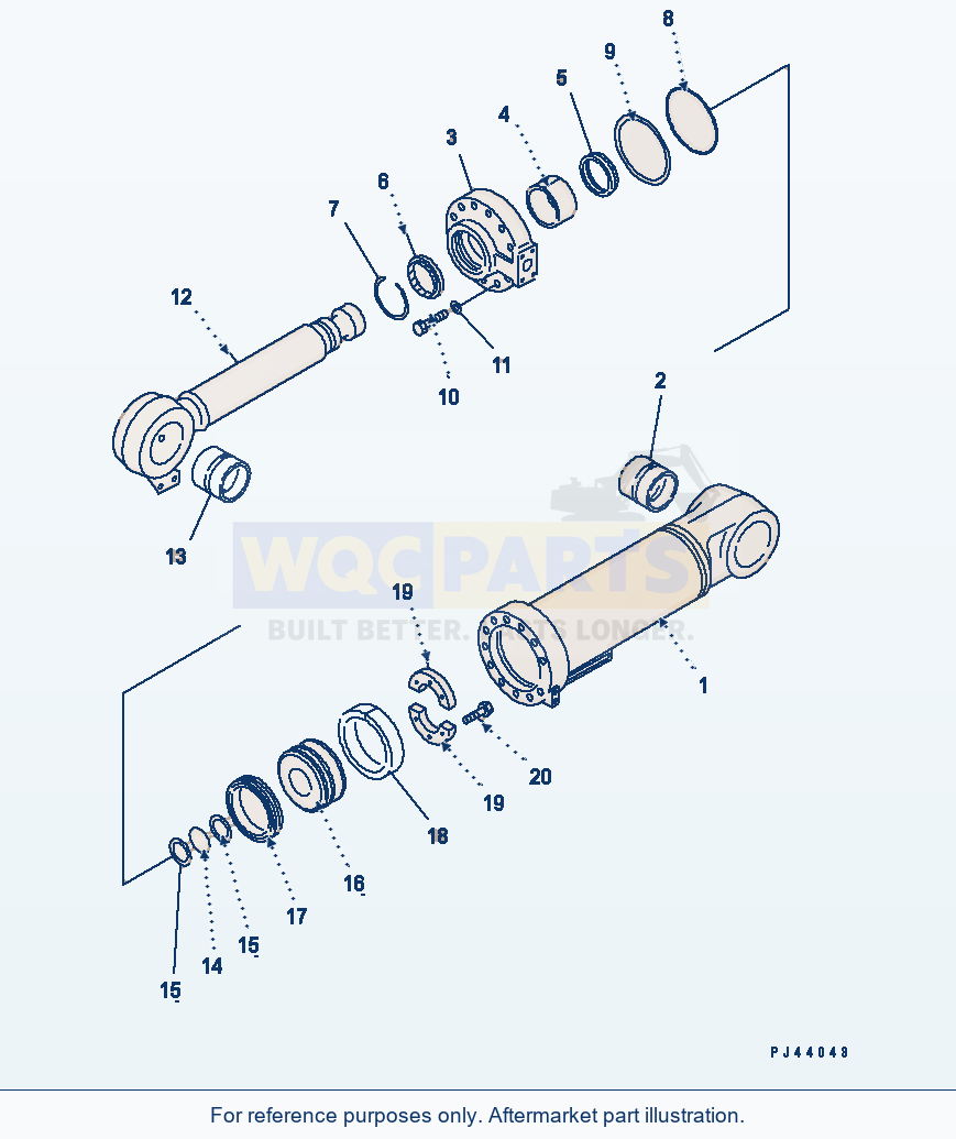 Komatsu WA380-3 Dump Cylinder(#50001-) parts diagram