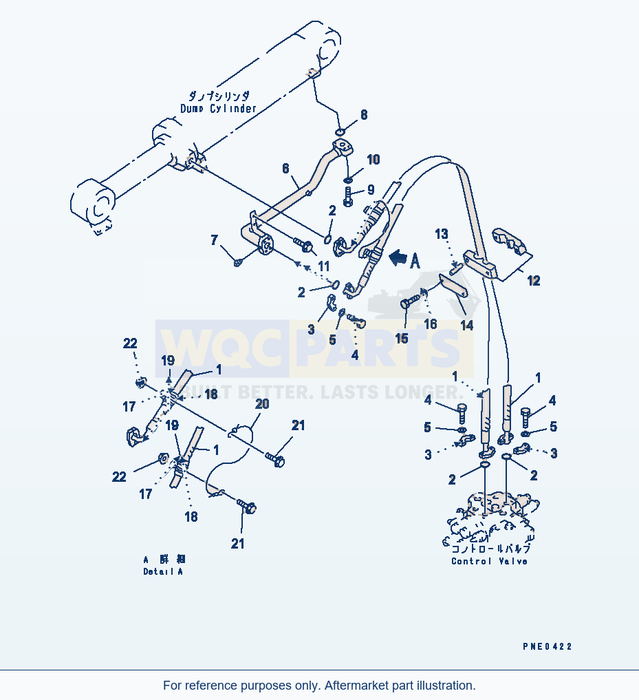 Komatsu WA380-3 Hydraulic Piping (Dump Cylinder Line)(#50001-) parts diagram