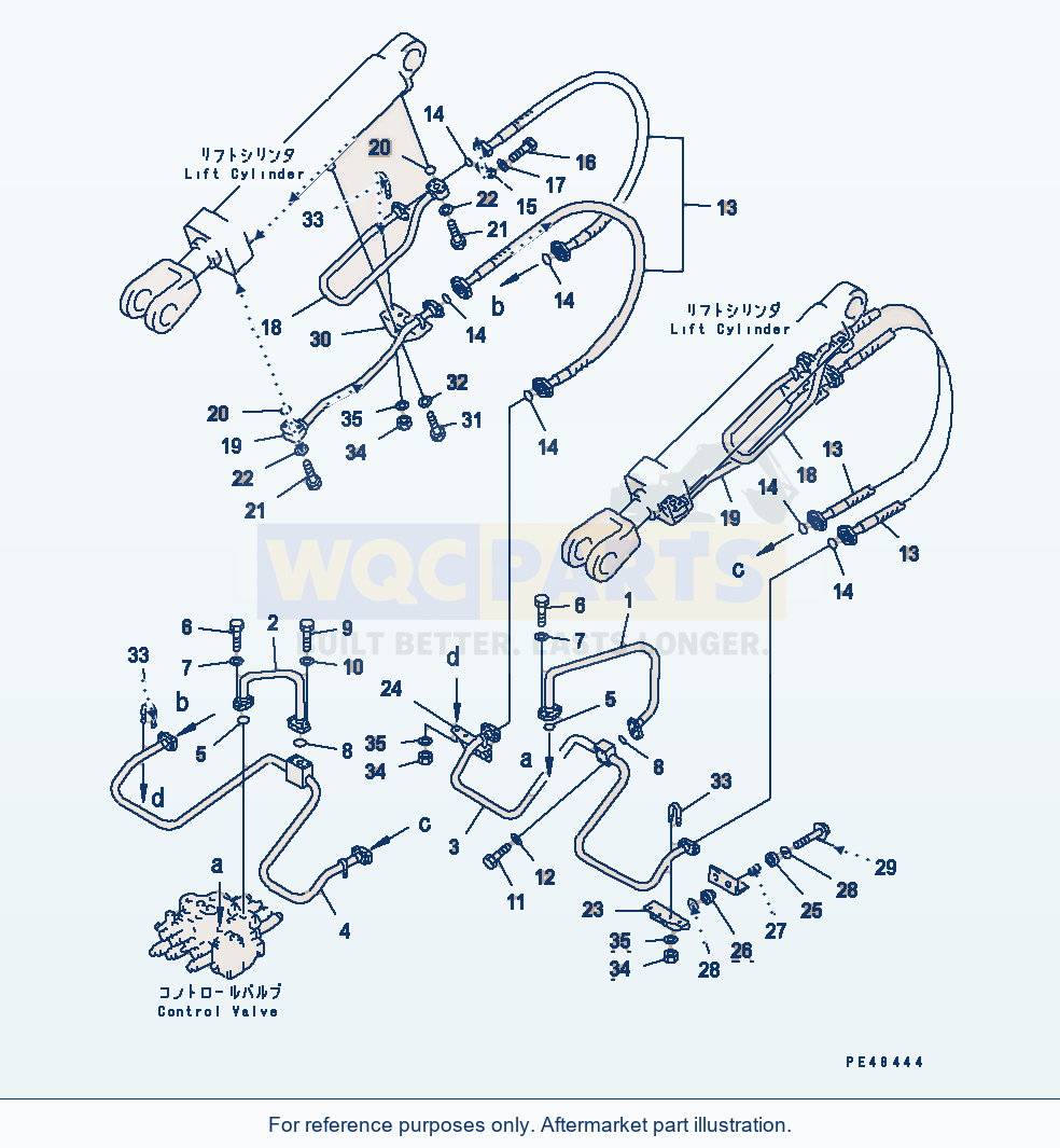 Komatsu WA380-3 Hydraulic Piping (Lift Cylinder Line)(#50001-) parts diagram