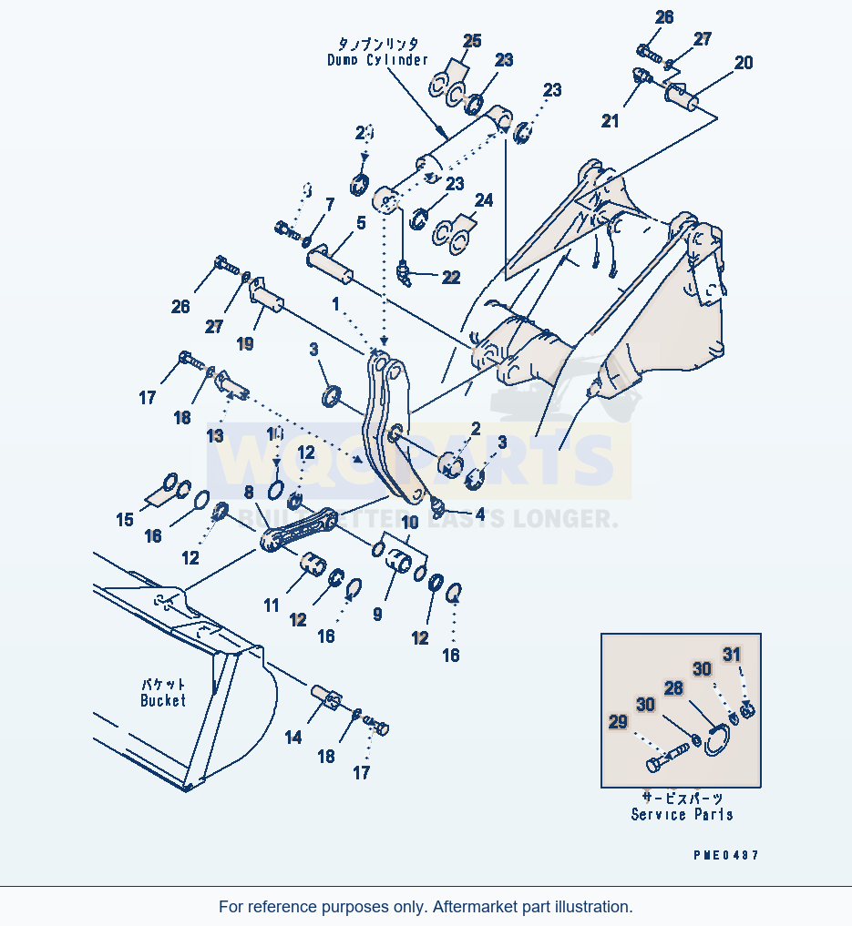 Komatsu WA380-3 Bellcrank (With Auto Grease System)(#50001-) parts diagram
