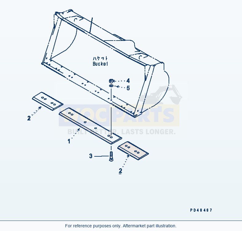 Komatsu WA380-3 Bolt On Cutting Edge parts diagram