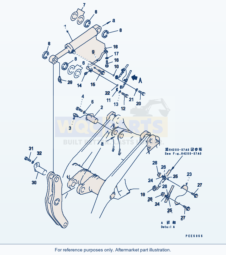 Komatsu WA380-3 Dump Cylinder (Piping And Mounting) parts diagram