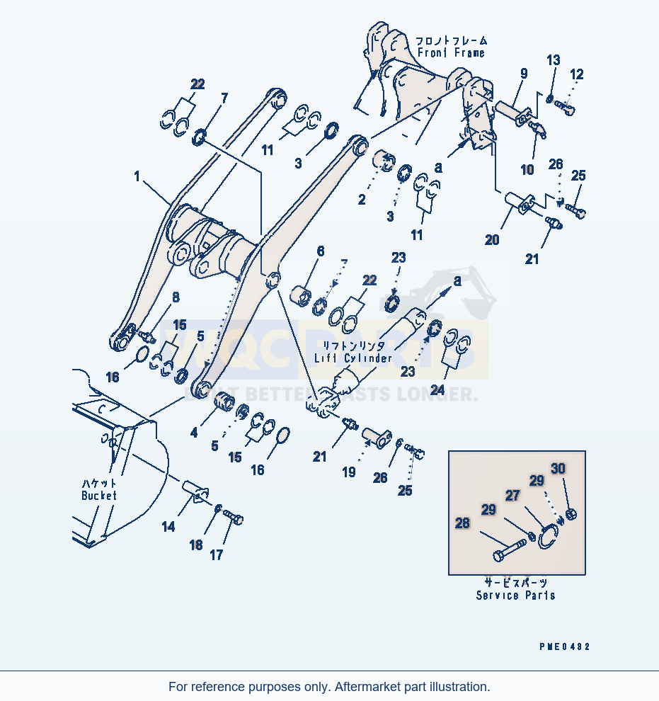 Komatsu WA380-3 Lift Arm(#50001-) parts diagram