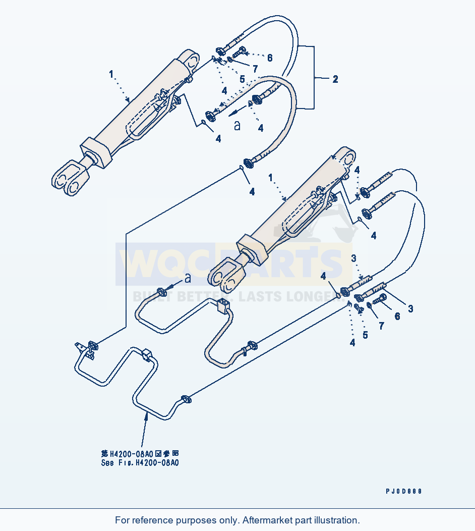Komatsu WA380-3 Lift Cylinder (Hydraulic Piping)(#54101-) parts diagram