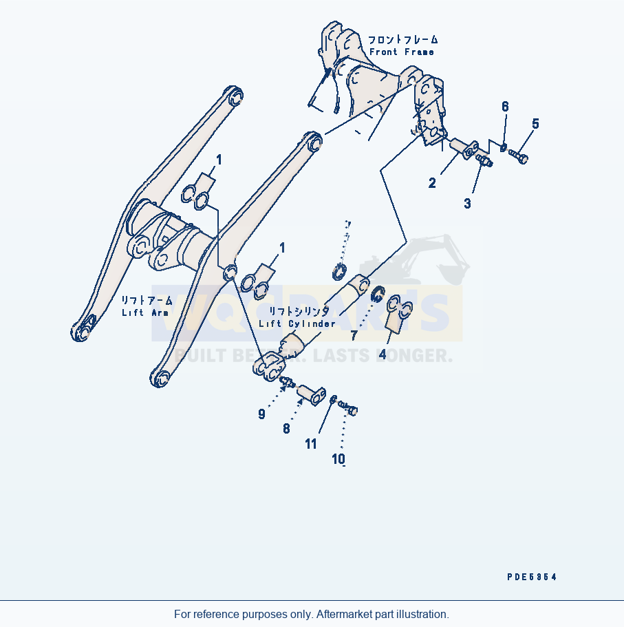 Komatsu WA380-3 Lift Cylinder (Mounting Parts) parts diagram