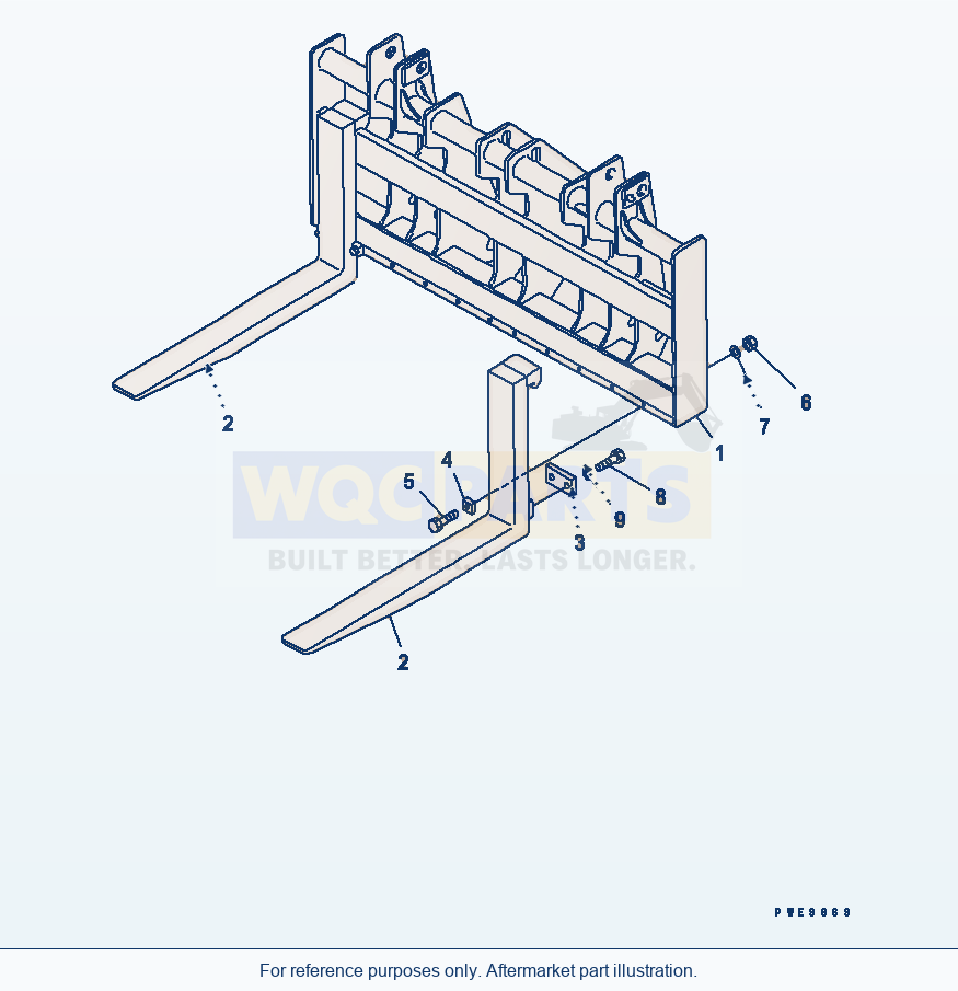 Komatsu WA380-3 Lumber Fork parts diagram