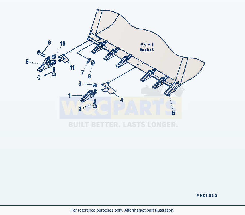 Komatsu WA380-3 Tooth parts diagram