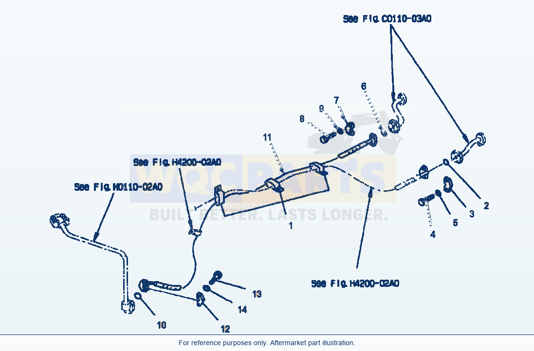 Komatsu WA380-3MC Cooling Lines parts diagram