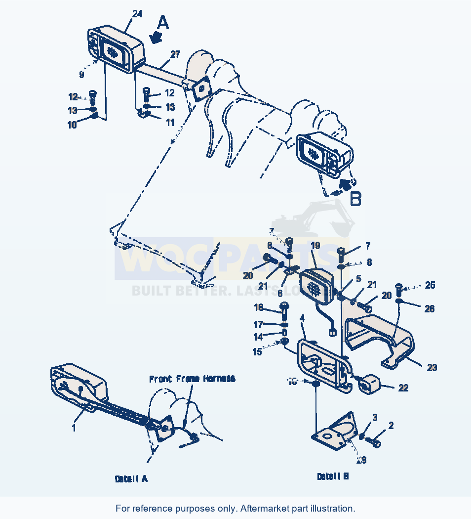 Komatsu WA380-3MC Light And Mounting - Head Lamp And Support parts diagram