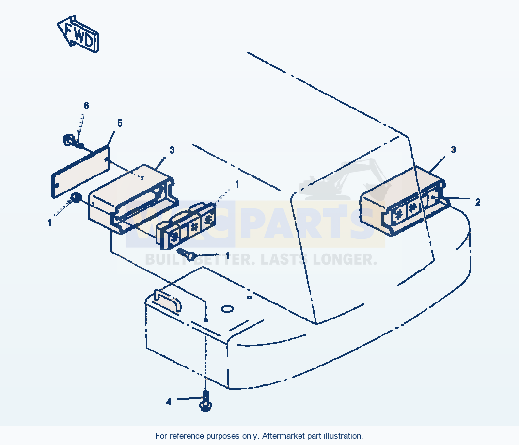 Komatsu WA380-3MC Rear Combination Lamp parts diagram