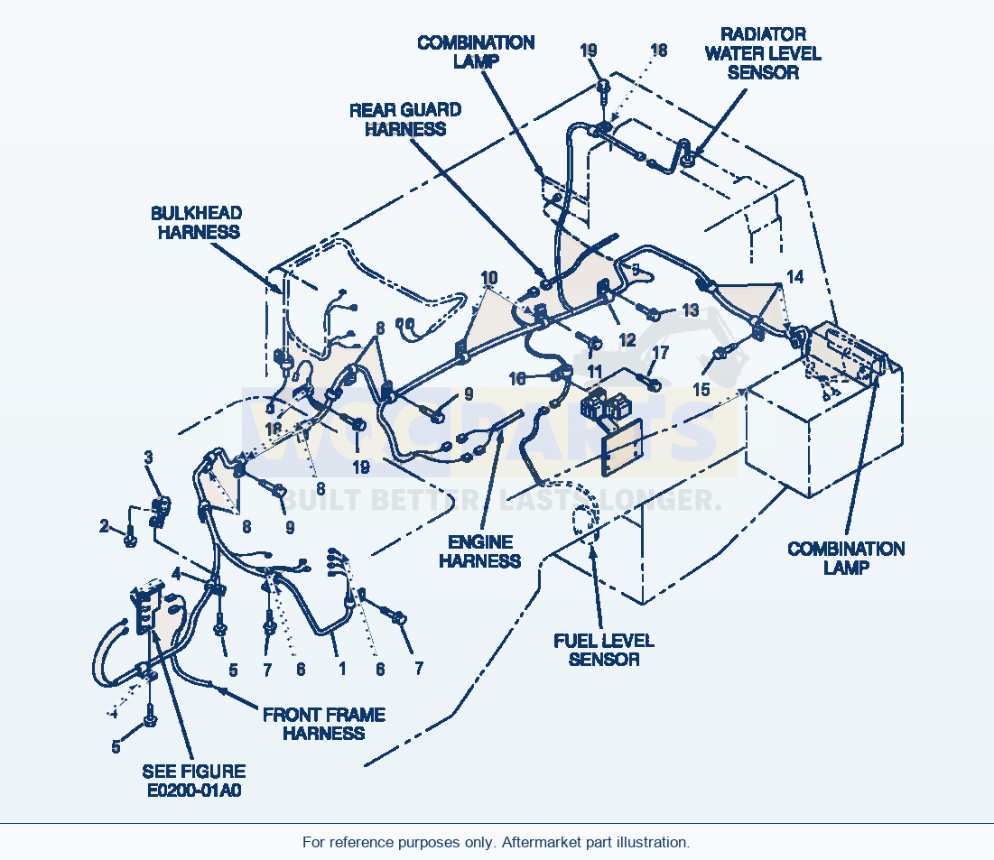 Komatsu WA380-3MC Wiring Harness - Rear Frame Line parts diagram