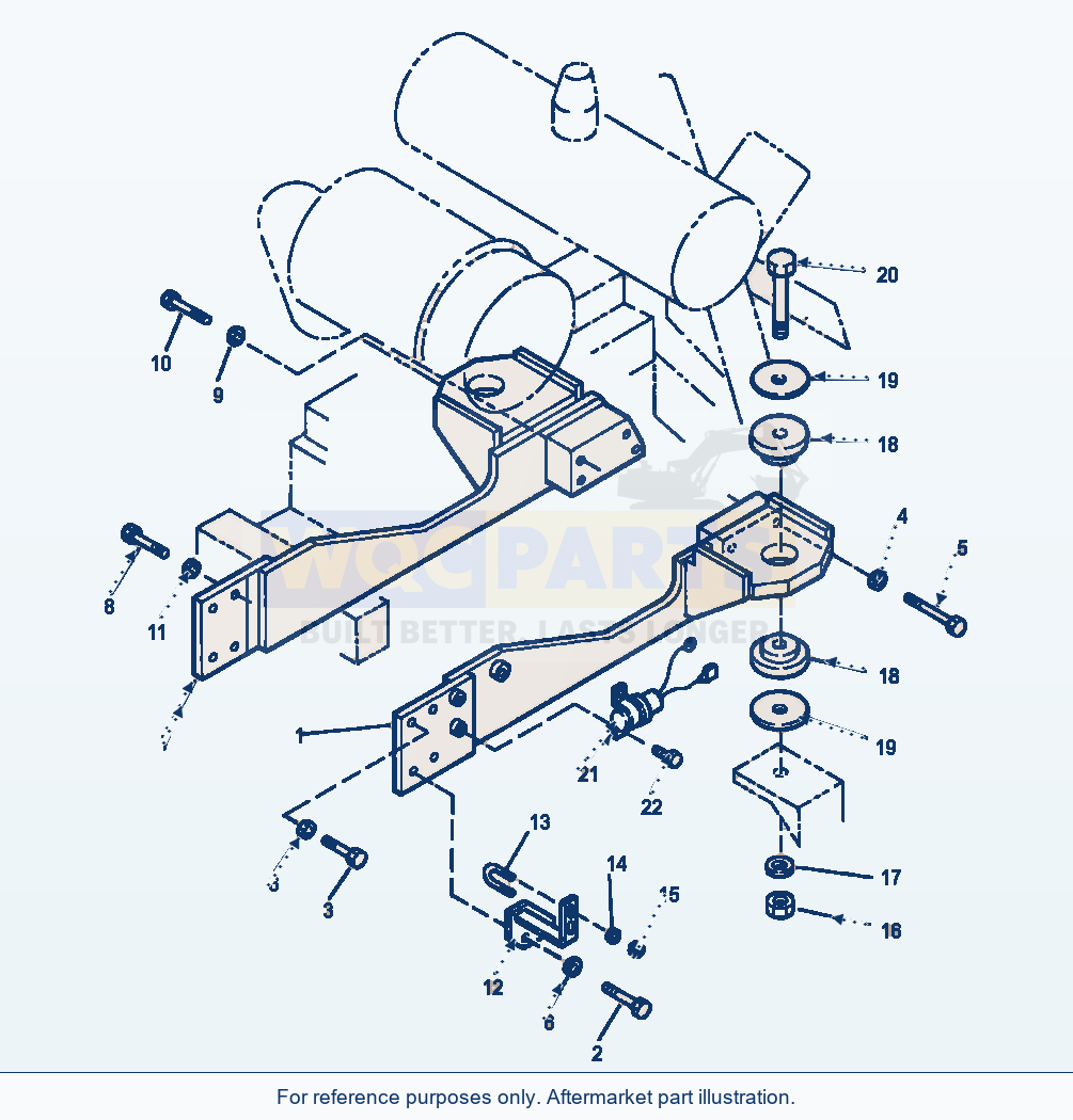Komatsu WA380-3MC Engine - Mounting parts diagram