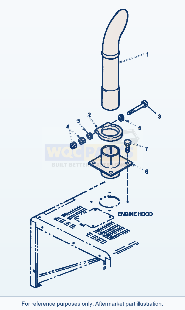 Komatsu WA380-3MC Exhaust Pipe parts diagram